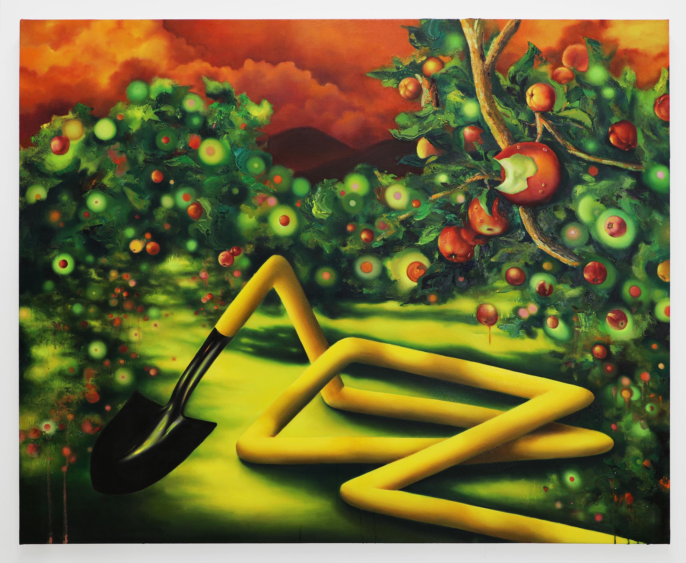 Qin-Tan_Fruits-of-Labor_Acrylic-and-Oil-on-Canvas_50-x-60-inches