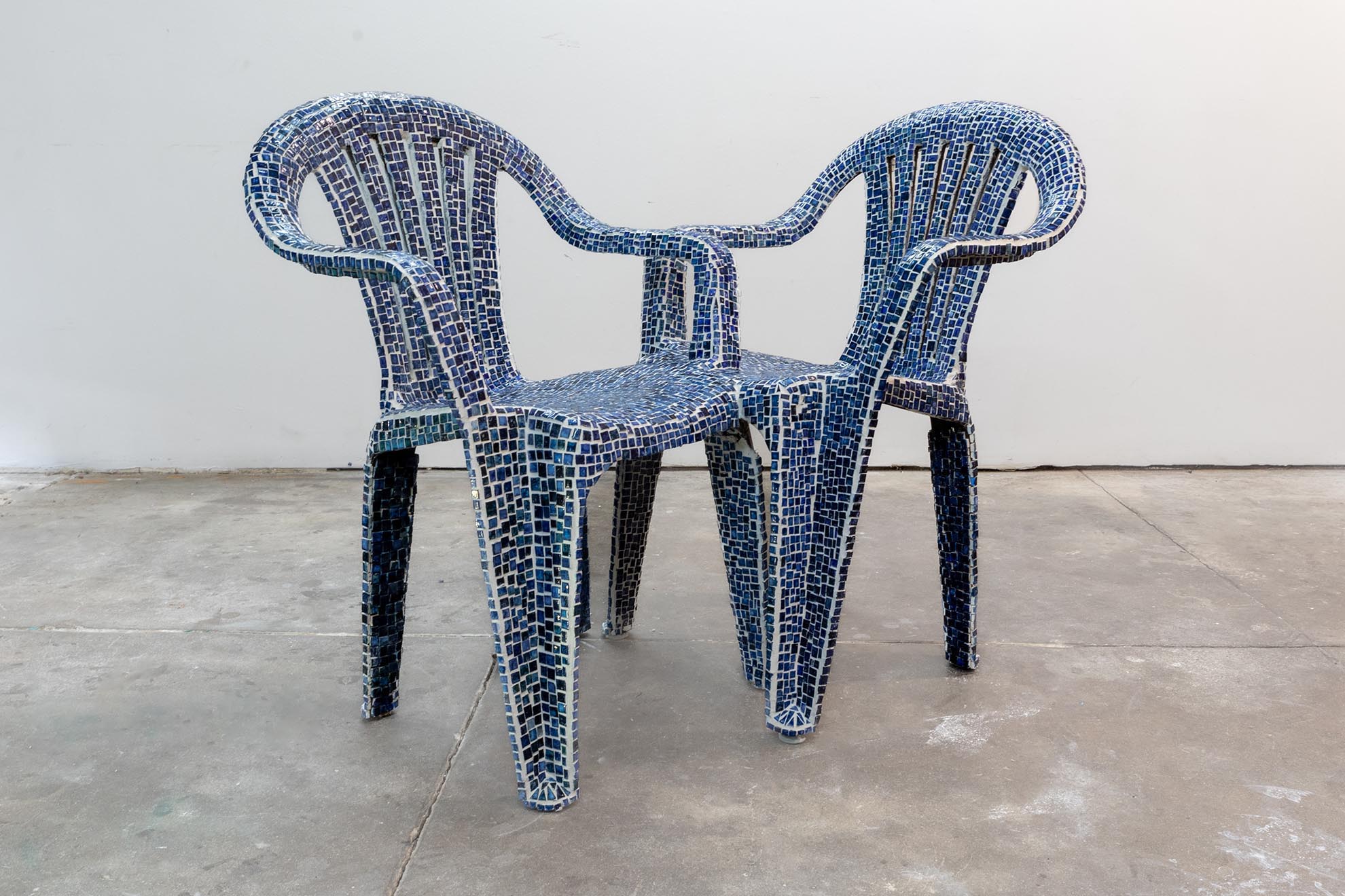 01_For-Lovers–2025–Hand-made-ceramic-pieces–plastic-chair–adhesive–grout–55-x-50-x-30-Innovate-Grant-Cameron-Coffman