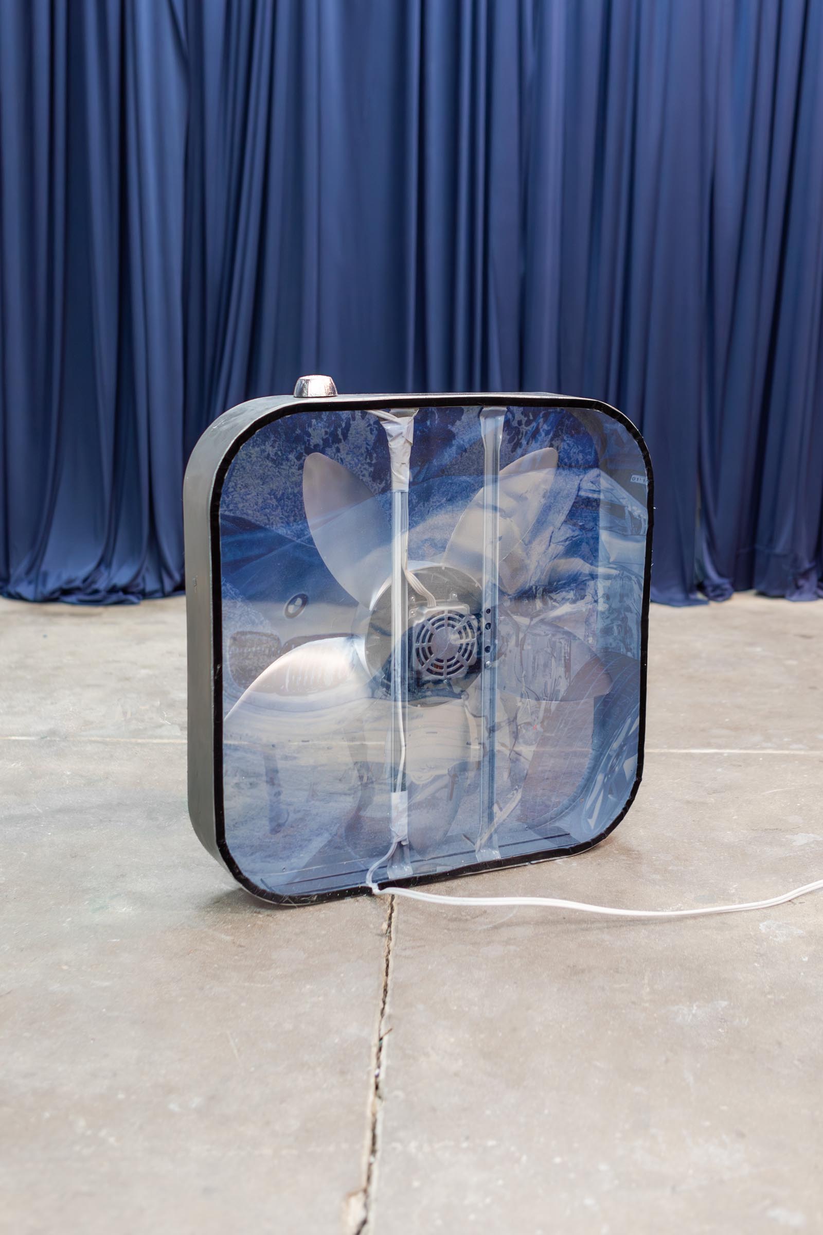 08_Crushed-Car-back-detail_boxed-fan–image-on-fabric–silver–aluminum–2025-Innovate-Grant-Cameron-Coffman