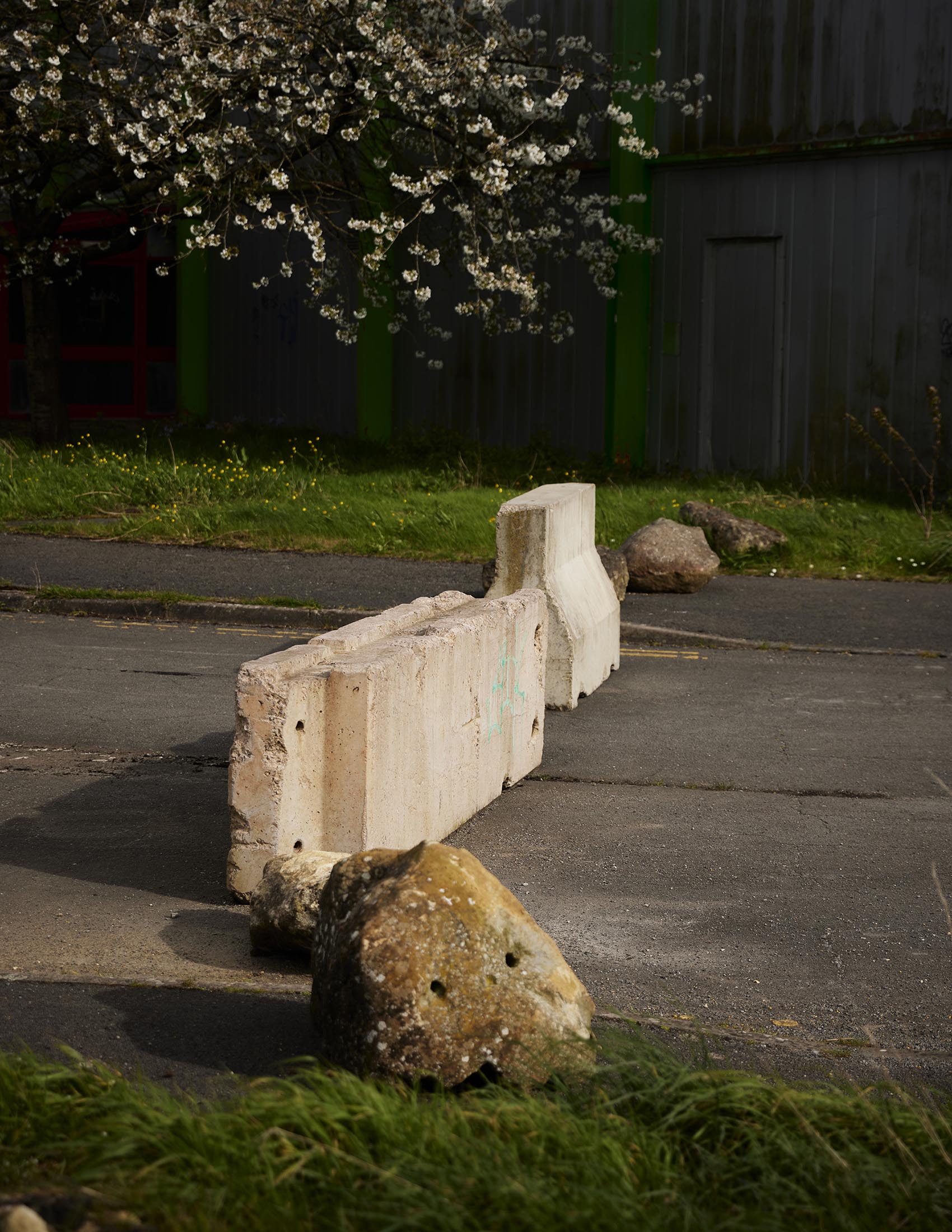 swindon, makeshift barrier around the abandoned oasis leisure centre